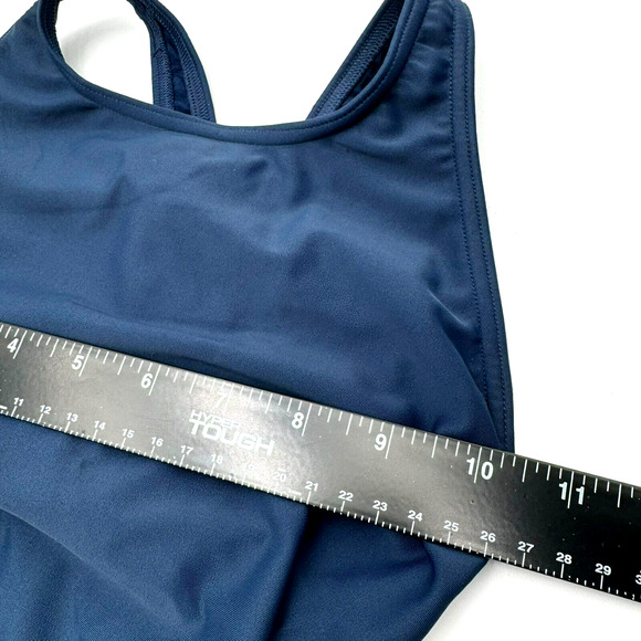 SPORTI NWT Size 28 Navy Blue Solid Wide Strap One Piece Swimsuit‎ Competitive - Picture 7 of 9
